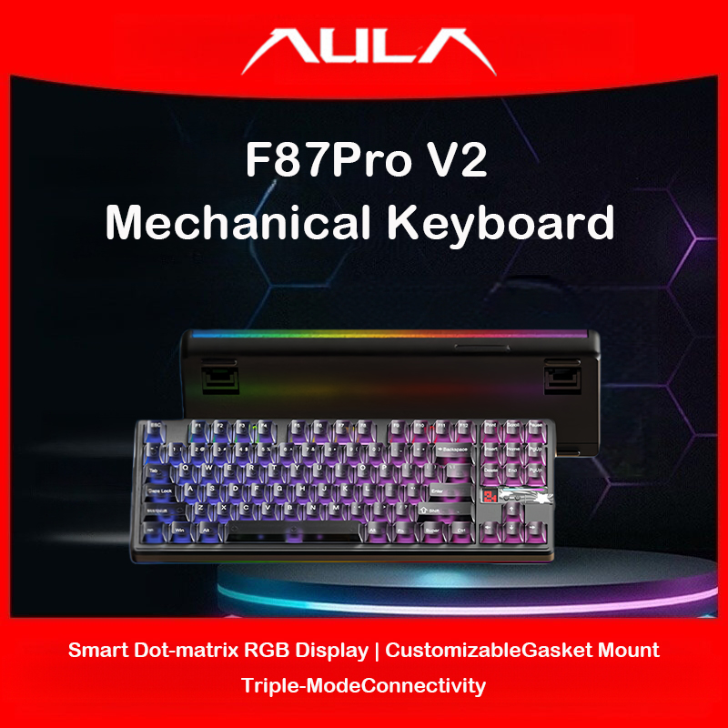 Gaming Keyboard Hot Swappable - لوحة مفاتيح ميكانيكية AULA F87 Pro