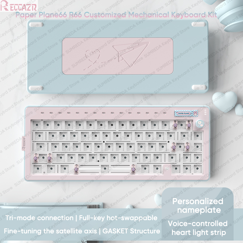 Gaming Keyboard Hot Swappable - RECCAZR R66 Paper Plane66 مجموعة لوحة