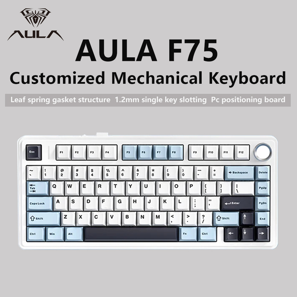 Keyboard Gaming Blue Switch - AULA F75 2.4G لوحة مفاتيح ميكانيكية
