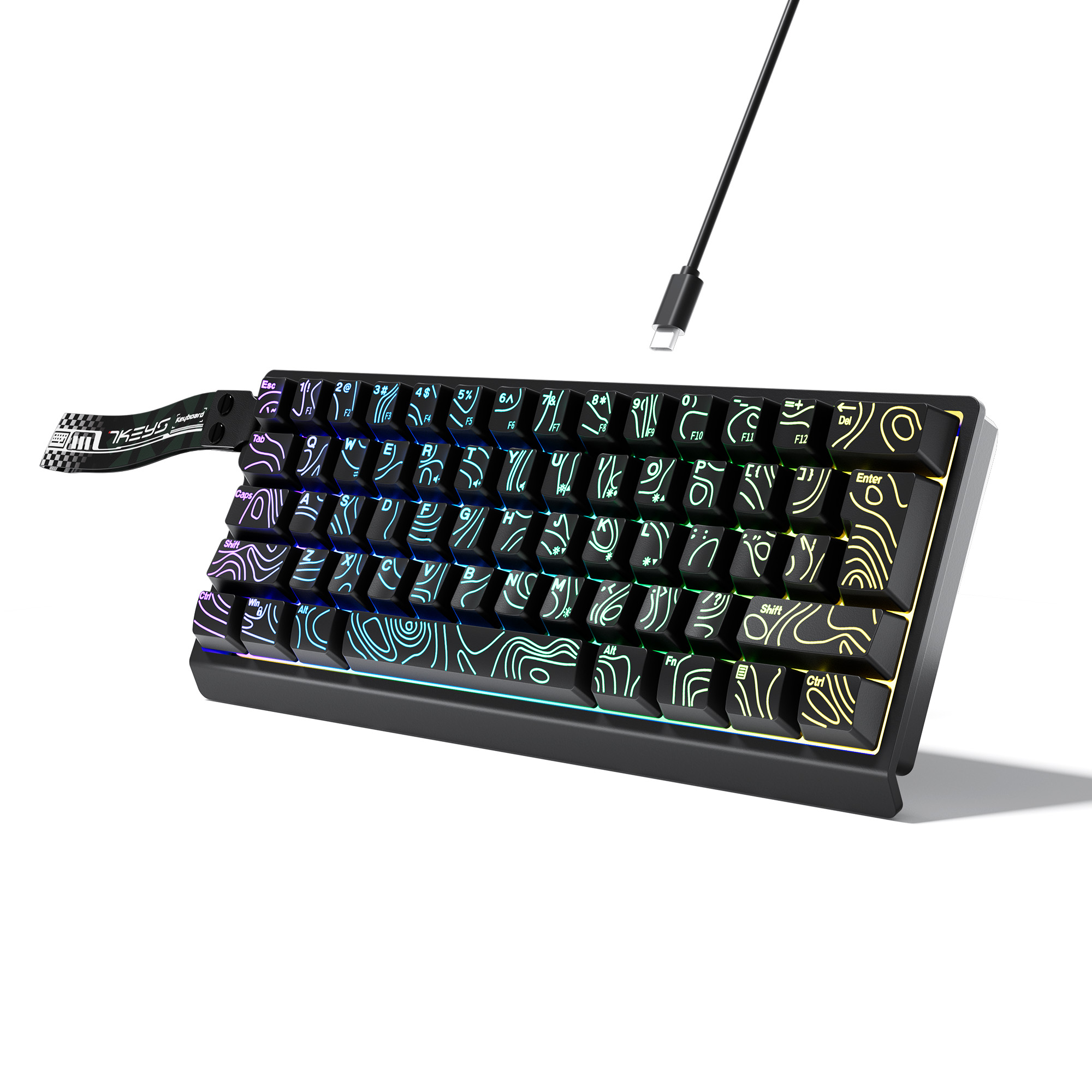 Keyboard Gaming Blue Switch - لوحة مفاتيح سلكية مدمجة بنسبة 60%