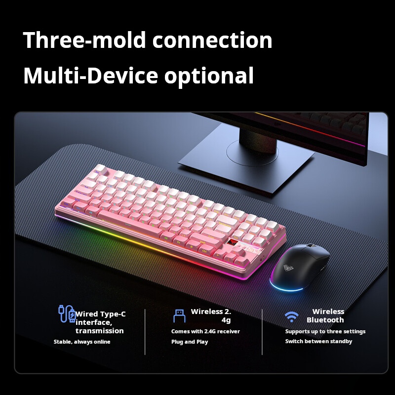لوحة مفاتيح ميكانيكية AULA F87 - مراجعة Gaming Keyboard Hot Swappable وسعره