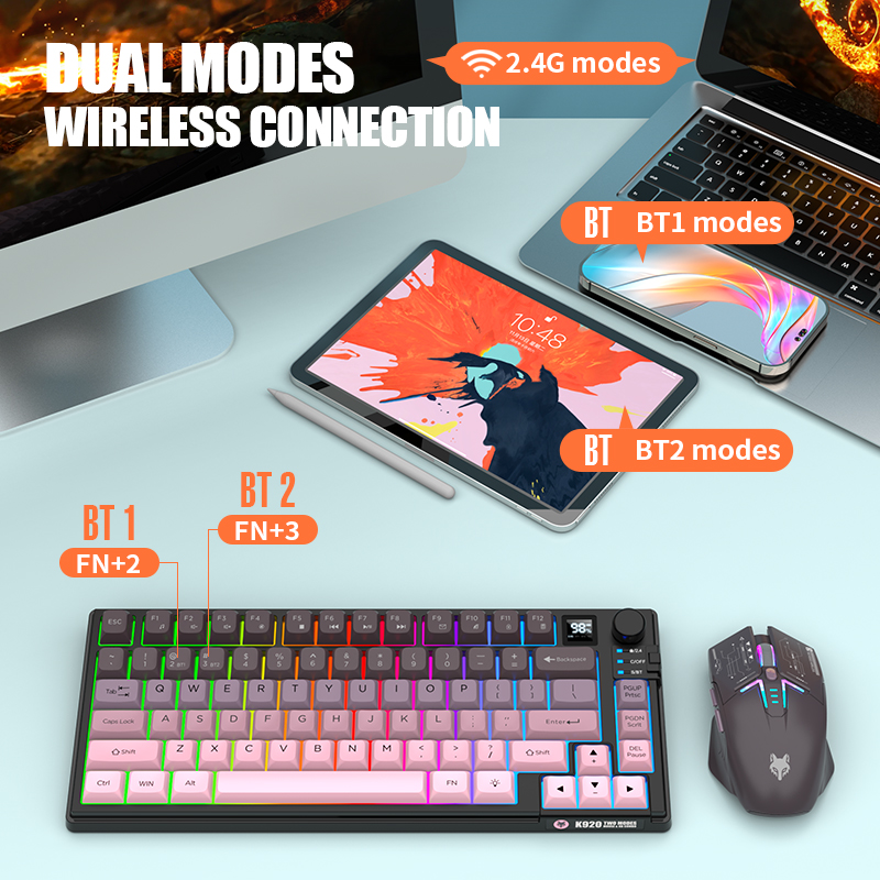 2.4G مجموعة لوحة مفاتيح وماوس  - مراجعة Gaming Keyboard No Rgb وسعره