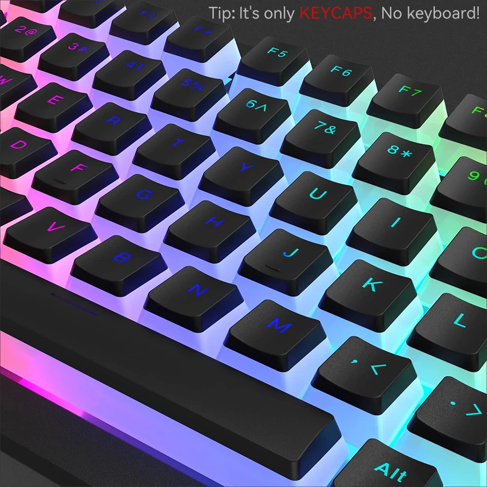 أغطية مفاتيح PBT جديدة 129 مفت - مراجعة Keyboard Gaming Blue Switch وسعره