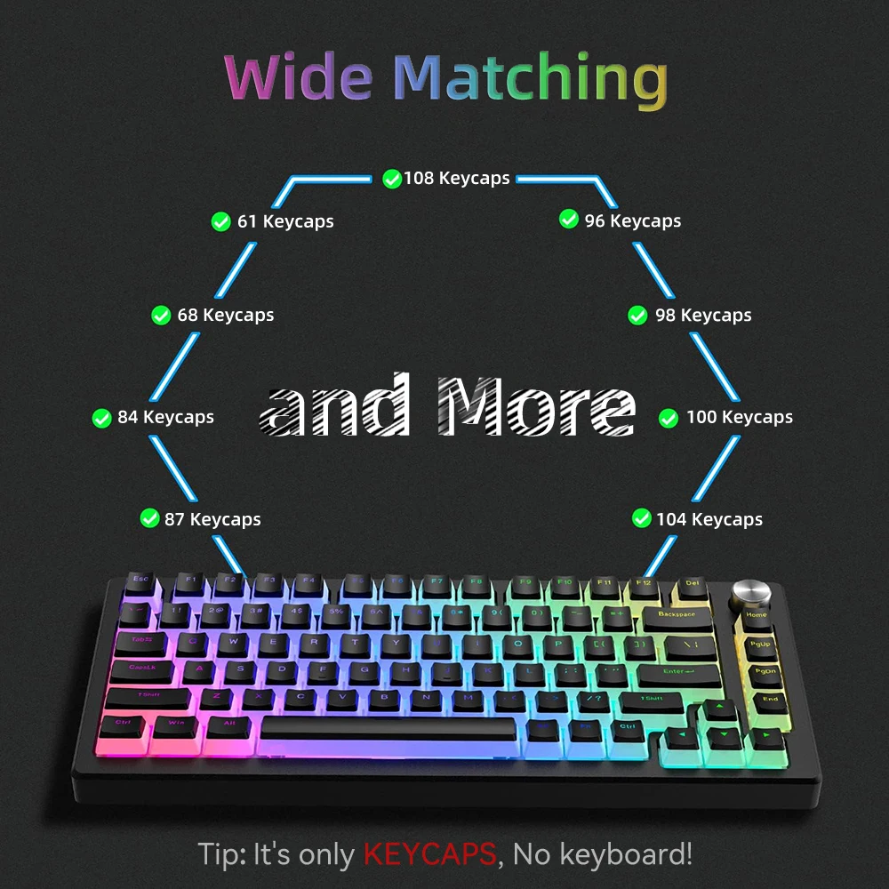 أغطية مفاتيح PBT جديدة 129 مفت - مراجعة Keyboard Gaming Blue Switch وسعره