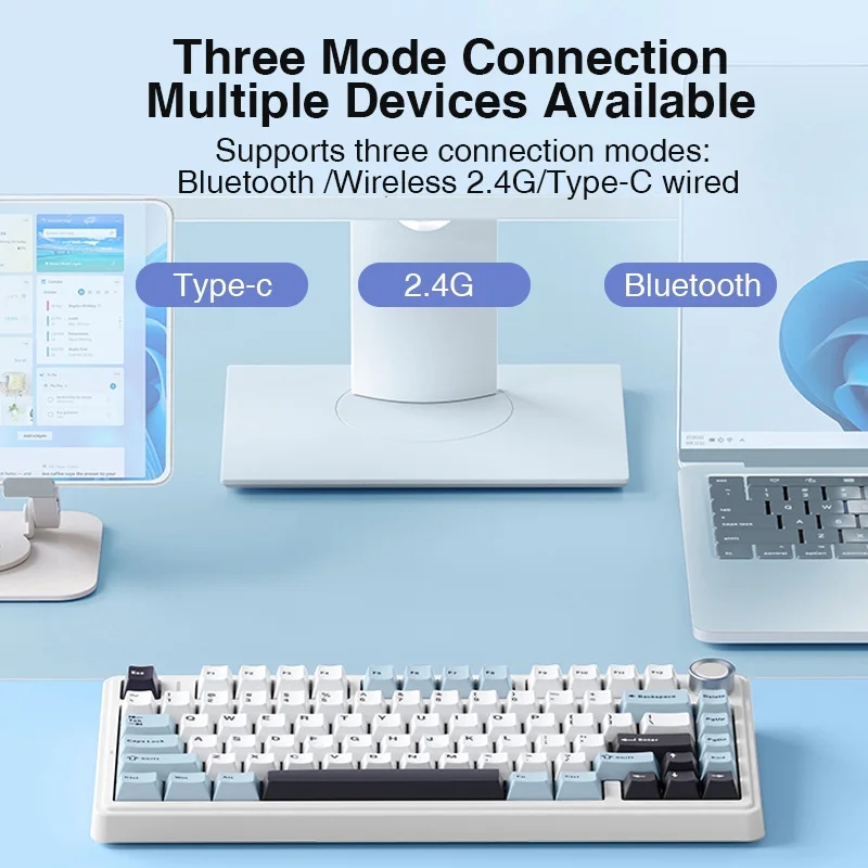 AULA F75 2.4G لوحة مفاتيح ميكا - مراجعة Keyboard Gaming Blue Switch وسعره